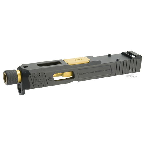 Glock 26 Slide Set for Aluminum Black/Golden Barrel