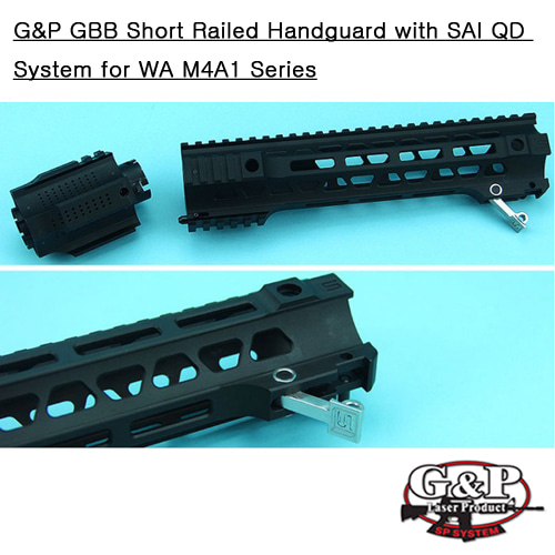 G&amp;P GBB Short Railed Handguard with SAI QD System for WA M4A1 Series