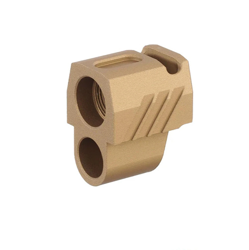 PRO ARMS PMM 14mm CCW Compensator - for Umarex / VFC SIG M17 / M18 GBB Airsoft [Black/TAN]