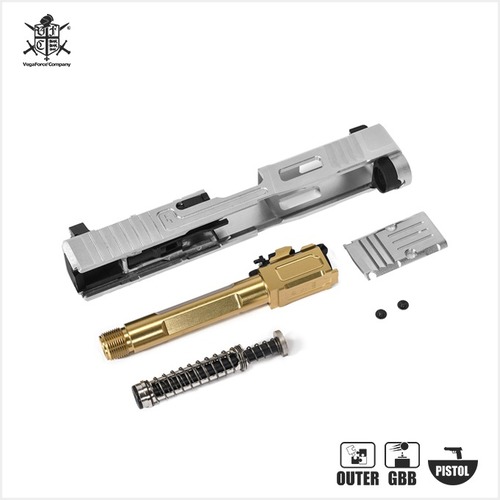 Flower Industries MKII Complete Upper Slide Set[Stainless Steel] for VFC Glock19 Gen4
