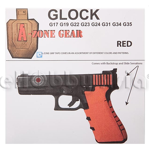 A-Zone Solid Gear Grip Tape for Glock Pistol (Red)