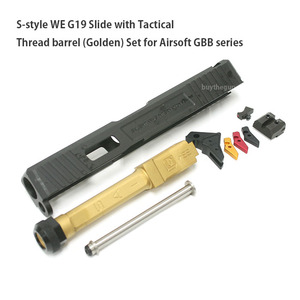 S-style WE G19 Slide with Tactical Thread barrel (Golden) Set for Airsoft GBB series