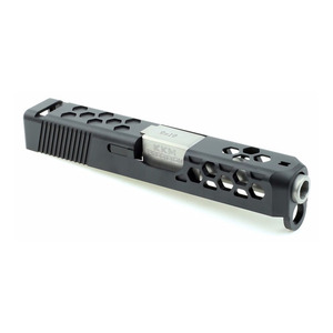 Glock 26 HEX Style Slide Set for Aluminum Black/Silver Barrel