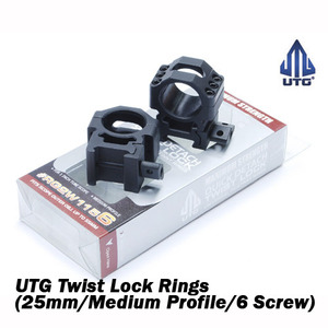 UTG Twist Lock Rings (25mm/Medium Profile/6 Screw)