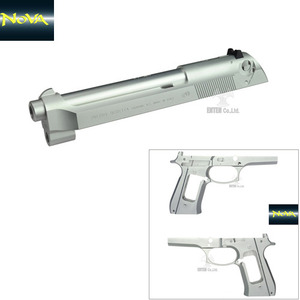 Beretta M92FS INOX Slide + M92FS New Style Frame  for Marui M9A1-Aluminum Matt Silver