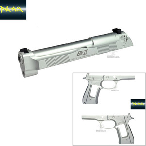 Beretta M92 Elite II Slide&amp; M92FS New Style Frame  for Marui M9A1-Aluminum Matt Silver