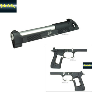 Beretta M92 Elite Slide&amp; M92FS Old Style Frame Set for Marui M9A1-Aluminum Black