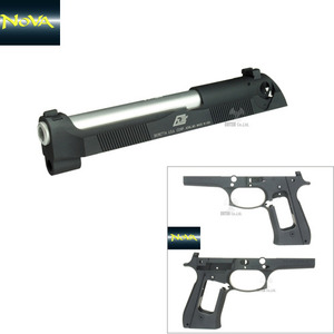 Beretta M92 Elite Slide&amp;M92FS New Style Frame t for Marui M9A1-Aluminum Black