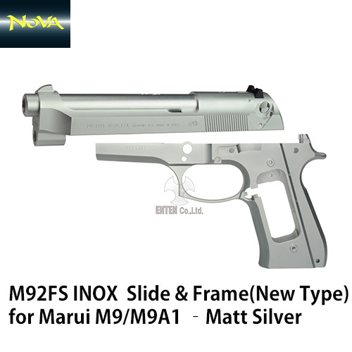 M92FS INOX (NEW Type Frame) Slide &amp; Frame Setfor Marui M9/M9A1 &amp;#8211;Matt Silver