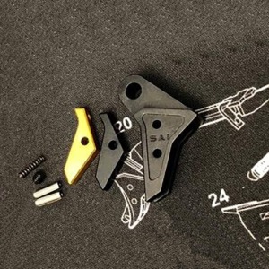 Bomber CNC Aluminum S-style Trigger set (Flat-Faced) for TM / WE / VFC / SA Airsoft GBB series - Black