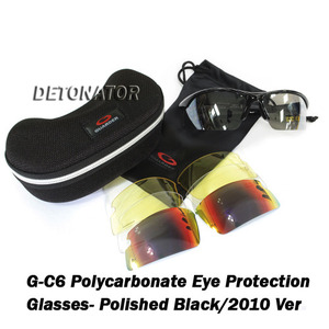 G-C6 Polycarbonate Eye Protection Glasses- Polished Black/2010 Ver.