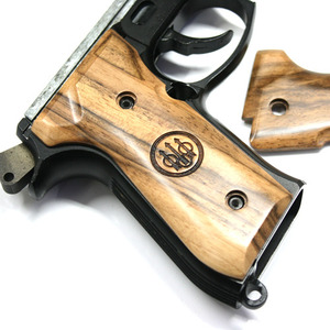 Beretta 92F 92FS 96 M9 Pistol Grips FullSized Walnut Engraved Logo Trident NEW! 