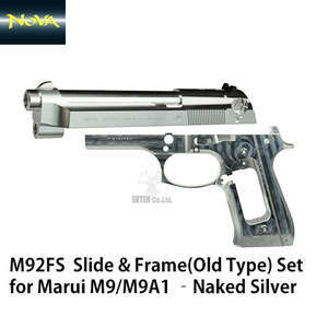   M92FS (old Type Frame) Slide &amp; Frame Setfor Marui M9/M9A1 &amp;#8211;Naked Silver  